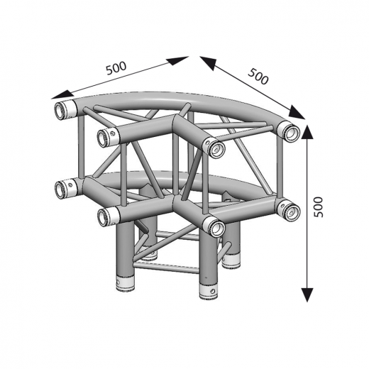 ASD - ASCC3031 - Angle 3 directions courbe pour pied